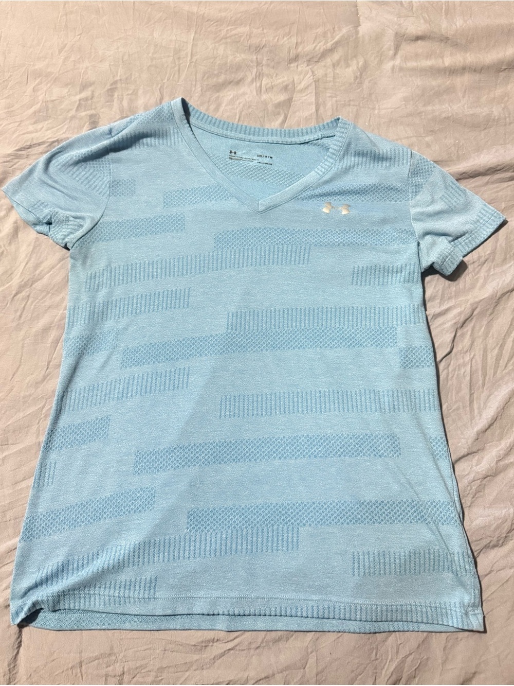 Under Armour Light Blue V-Neck Short Sleeve Performance Tee